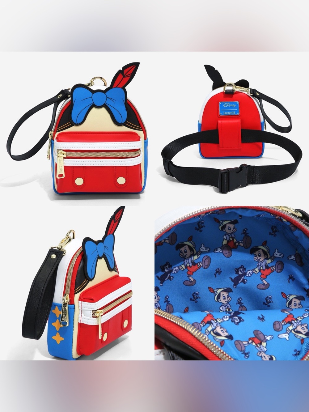 NWOT Loungefly Disney Pinocchio Figural
Wristlet - BoxLunch Exclusive